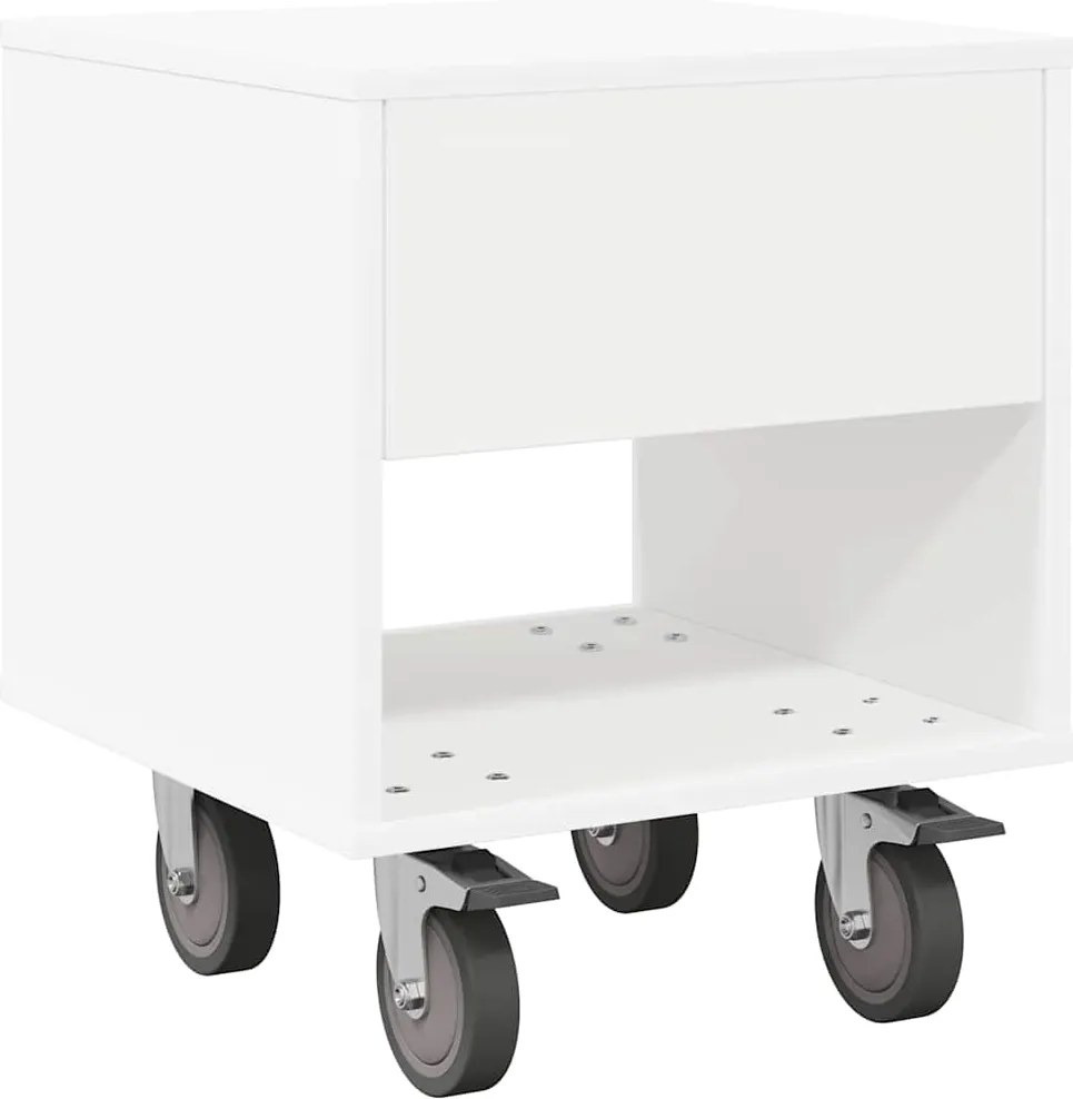 vidaXL Noptieră Alb 40,5 x 40 x 48 cm Lemn compozit