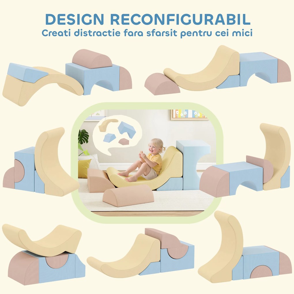 AIYAPLAY Set 5 Blocuri Moi pentru Copii 1.5-8 Ani Multicolor | Aosom Romania