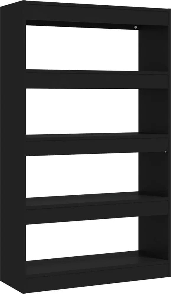vidaXL Bibliotecă/Separator cameră, negru, 80x30x135 cm, PAL