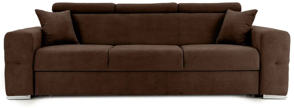 Canapea Extensibilă 3 locuri BELLAGIO, cu tetiere reglabile, 242x95x99 cm, Maro-Enjoy