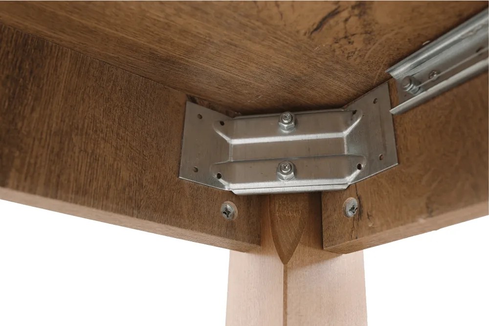 Masă extensibilă pentru dining, stejar lefkas închis, 160-203x90 cm, MONTANA STW