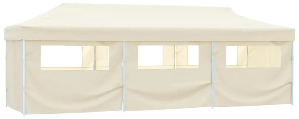 vidaXL Cort de petrecere pliabil cu 8 pereți laterali, crem, 870x291x315 cm