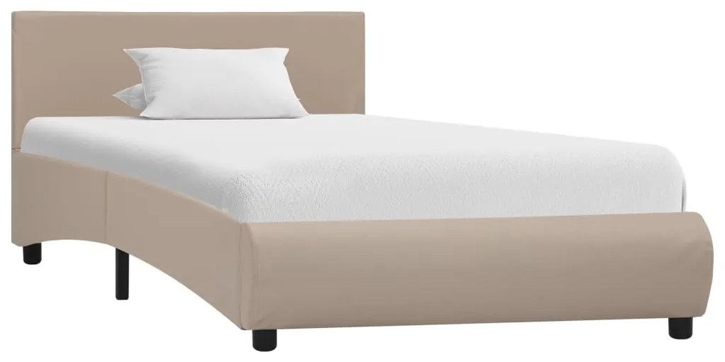 285469 vidaXL Cadru de pat, cappuccino, 100 x 200 cm, piele ecologică