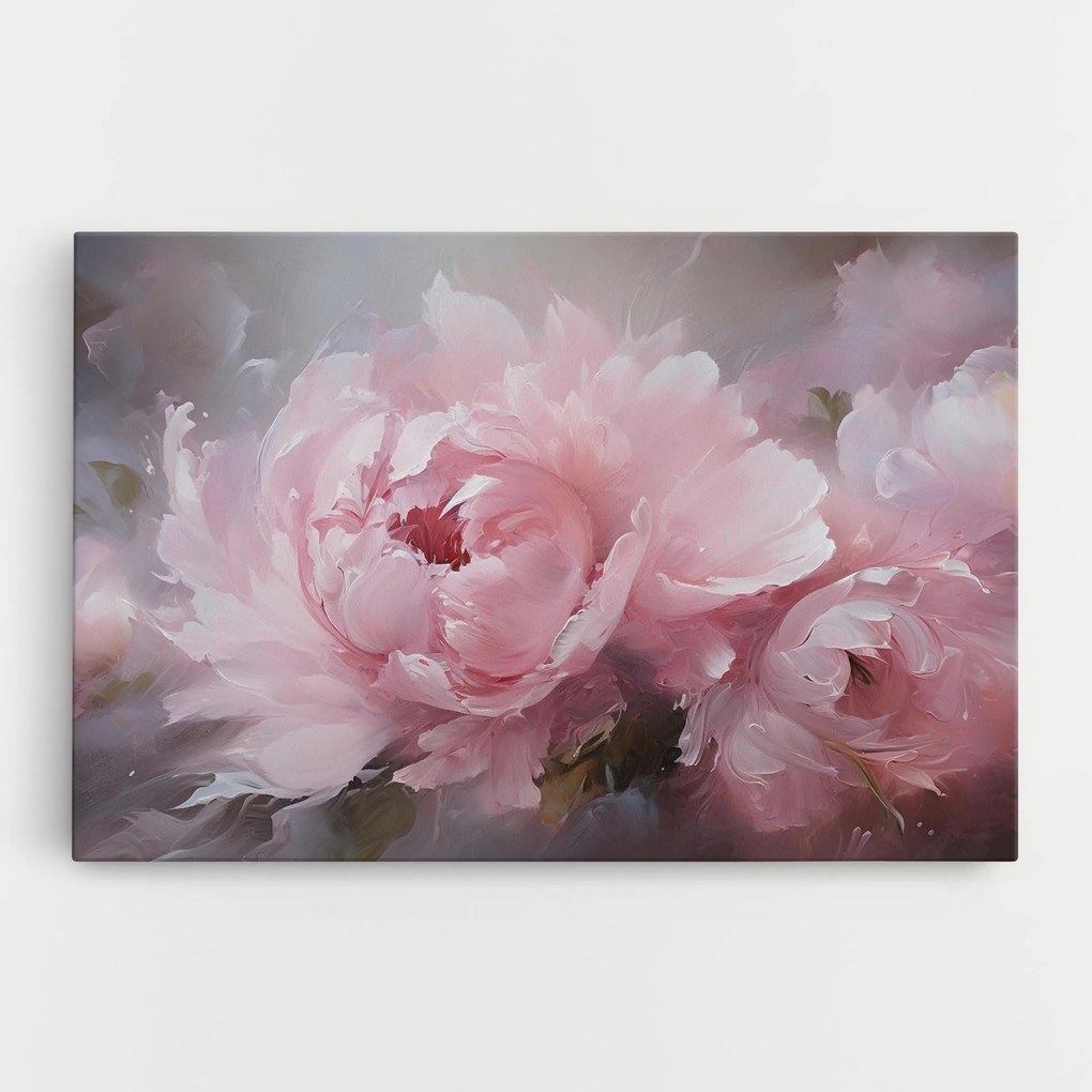 Tablou Canvas, 30x40cm, Dormitor si Living, Flori, Bujori, Dreamy Painting Peony