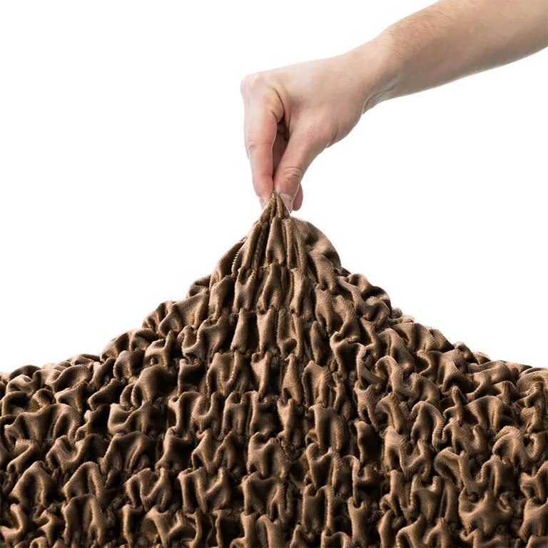 Huse bielastice VELVET maro fotoliu triplu (l. 170 - 220 cm)