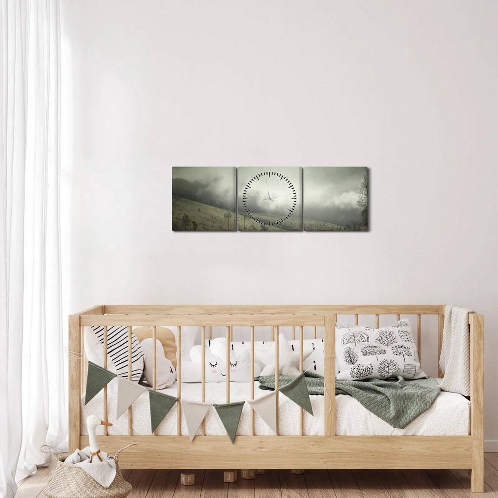 Tablou - Peisaj înainte de furtună (cu ceas) (90x30 cm)