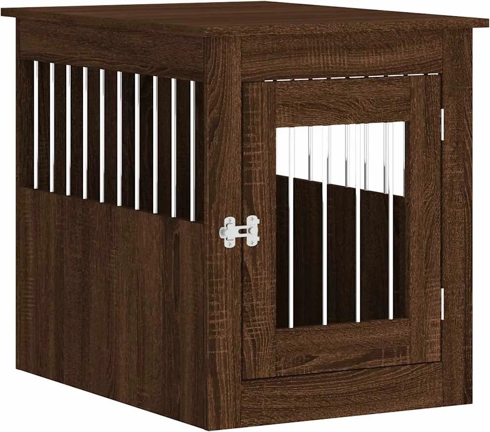 vidaXL Ladă pentru câini, stejar maro, 55x75x65 cm, lemn compozit