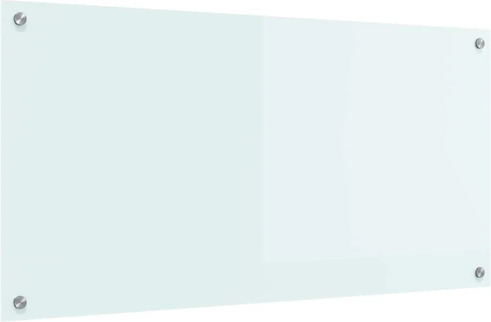 vidaXL Panou de bucătărie Alb 100 x 50 cm sticlă securizată