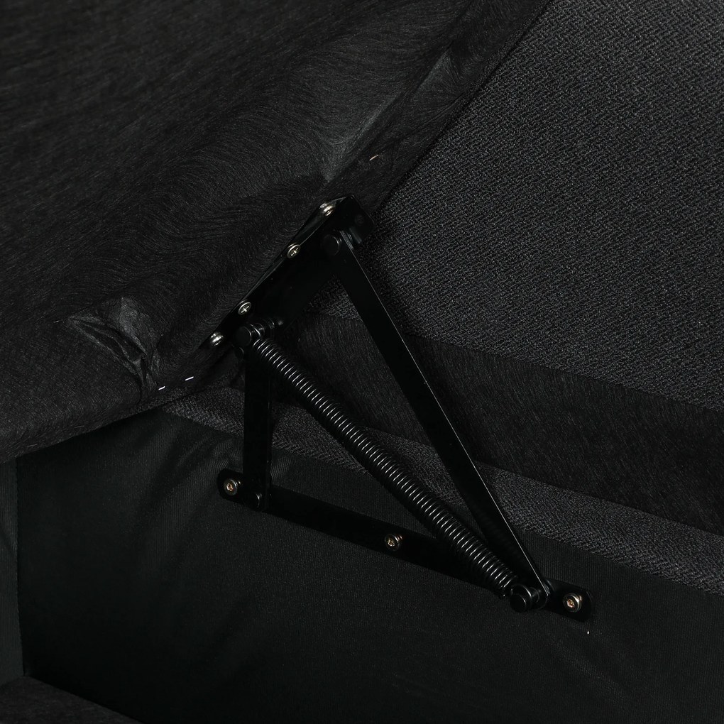 HOMCOM Canapea Extensibilă cu 3 Locuri și Șezlong Convertibil, Canapea de Colț Pliabilă cu Compartiment de Depozitare și 3 Perne Detașabile, Material Textil cu Efect de In, Living, 192x148x86cm, Gri Închis | Aosom Romania