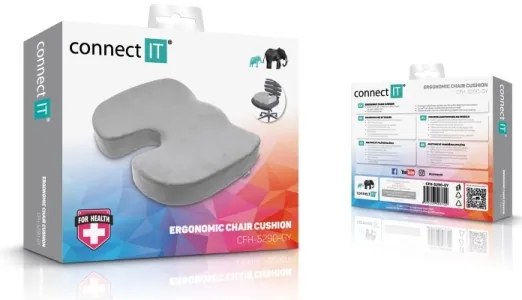 Pernă ergonomică pentru scaun CONNECT IT CFH-5290-GY gri
