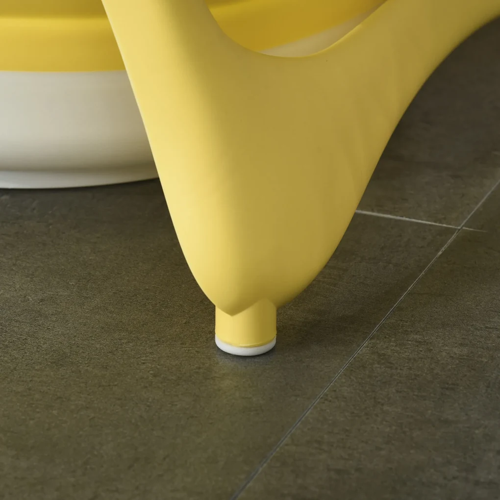 HOMCOM Cadă Pliabilă pentru Bebeluși 0-3 Ani, cu Indicator de Temperatură și Pernuță, Alb, 81.5x50.5x23.5 cm, Design Ergonomic | Aosom Romania
