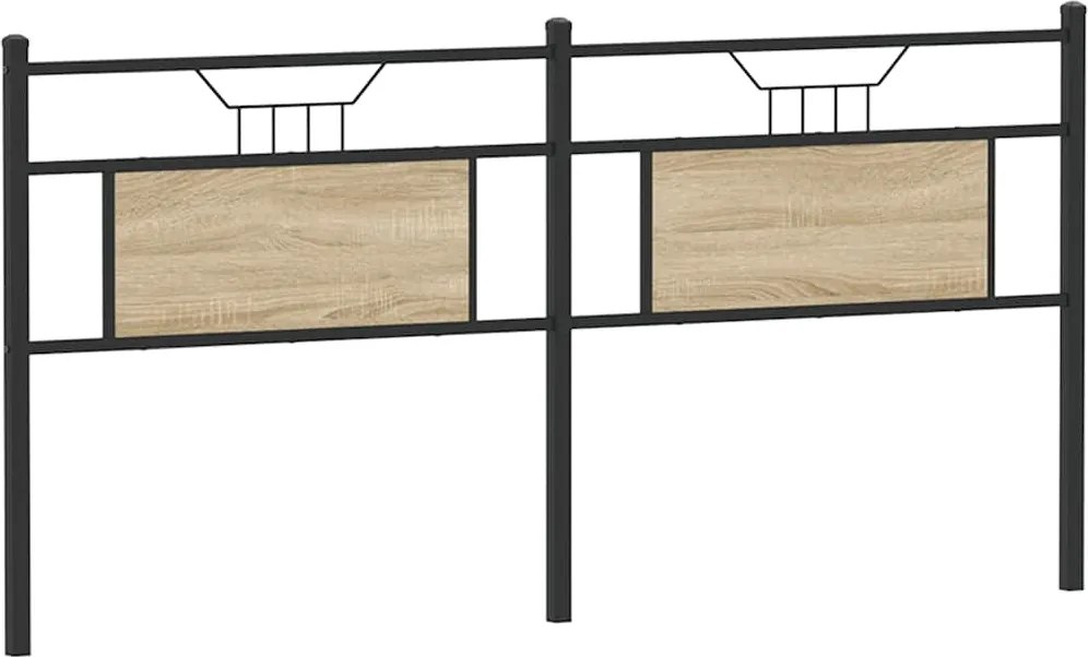 vidaXL Tăblie de pat de schimb din Stejar Sonoma 160 cm Lemn prelucrat și oțel