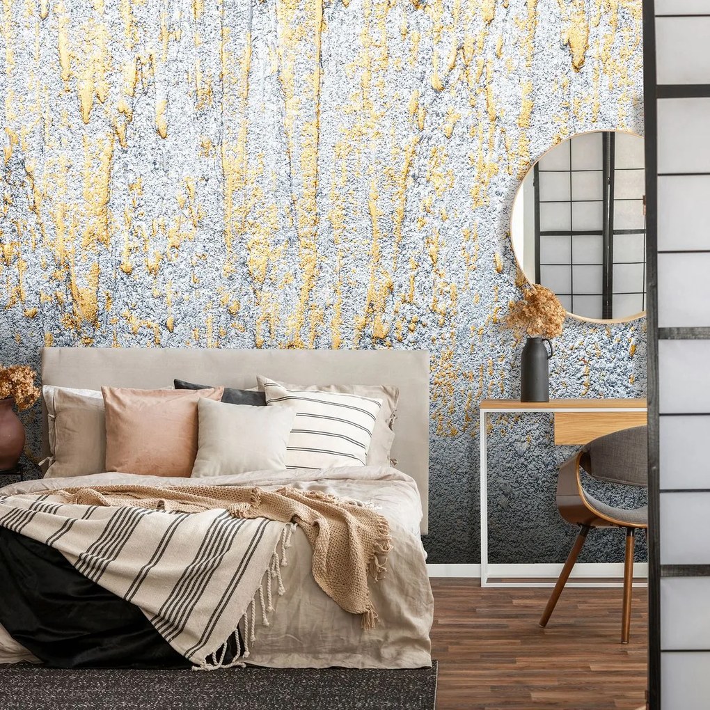 Fototapet - Tencuială aurie argintie (152,5x104 cm)