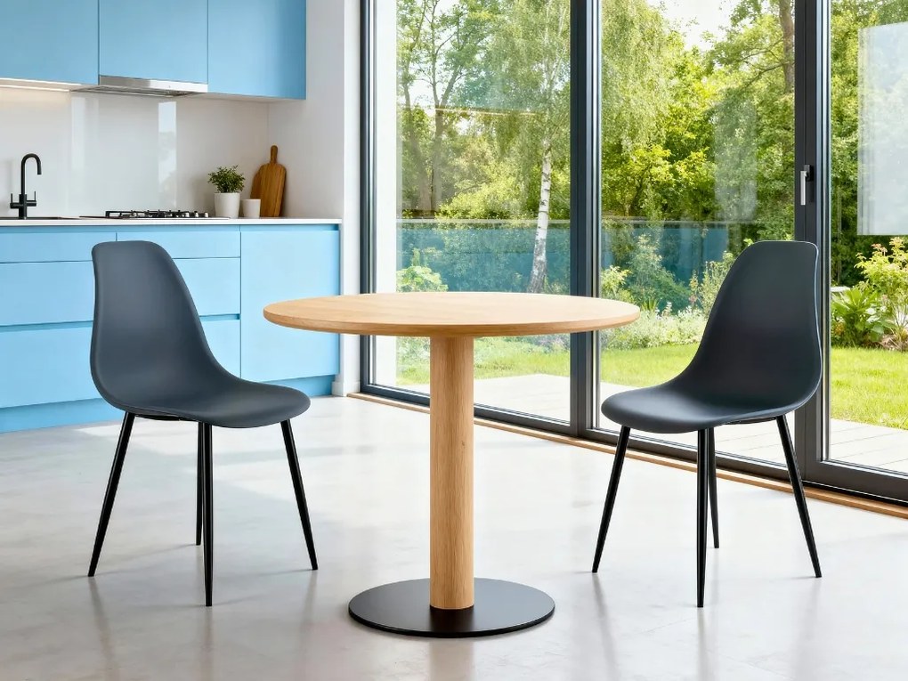 OFERTA Scaun Osaka gri ardezie cu picioare negre, calitate a II-a