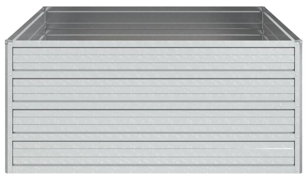 Strat inaltat de gradina argintiu 100x100x45cm otel galvanizat 1, 100 x 100 x 45 cm