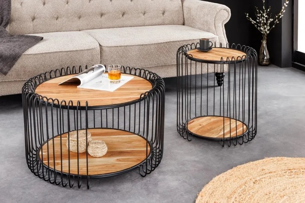 Masuta de cafea, Metal, Lemn, TRUE ELEMENTS 70cm