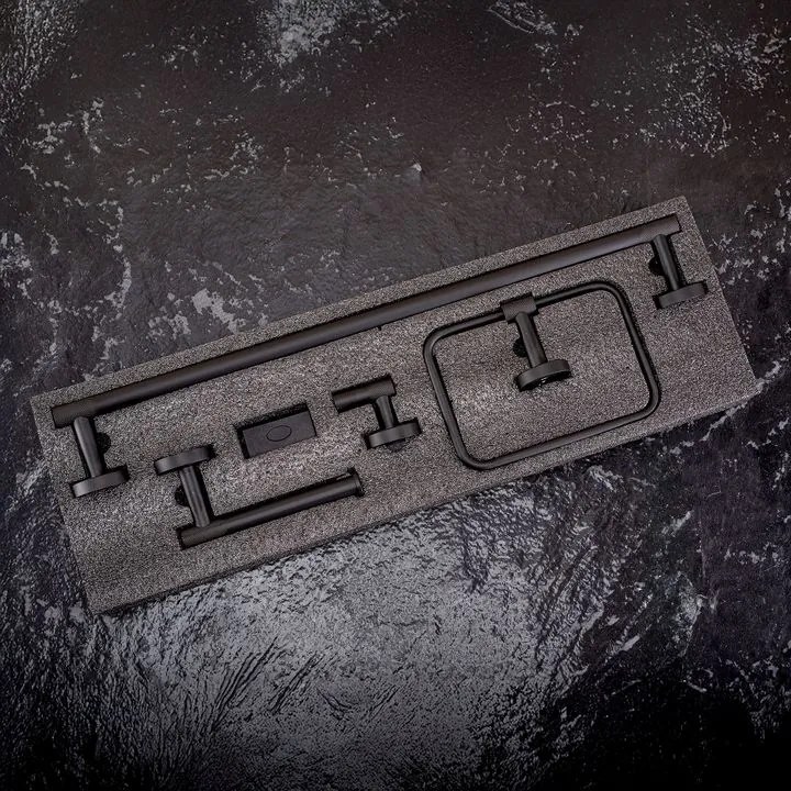 Set accesorii pentru baie GRID 4 piese negru