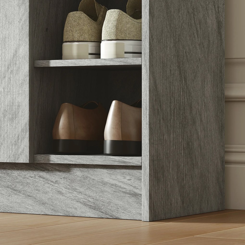 Homcom Dulap Pantofi 83×30×90 cm – Lemn, 12 Perechi, Culoare Cafenie | Aosom Romania