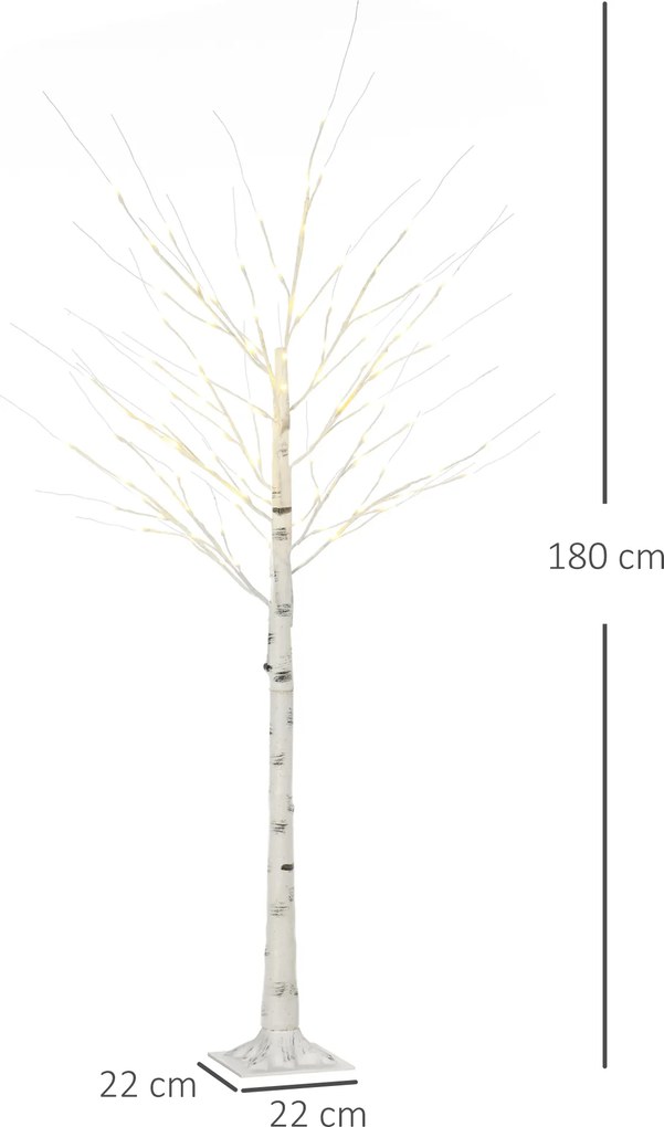 HOMCOM Lumina artificiala pentru copac de mesteacan alb, cu lumina LED pentru interior si exterior | Aosom Romania
