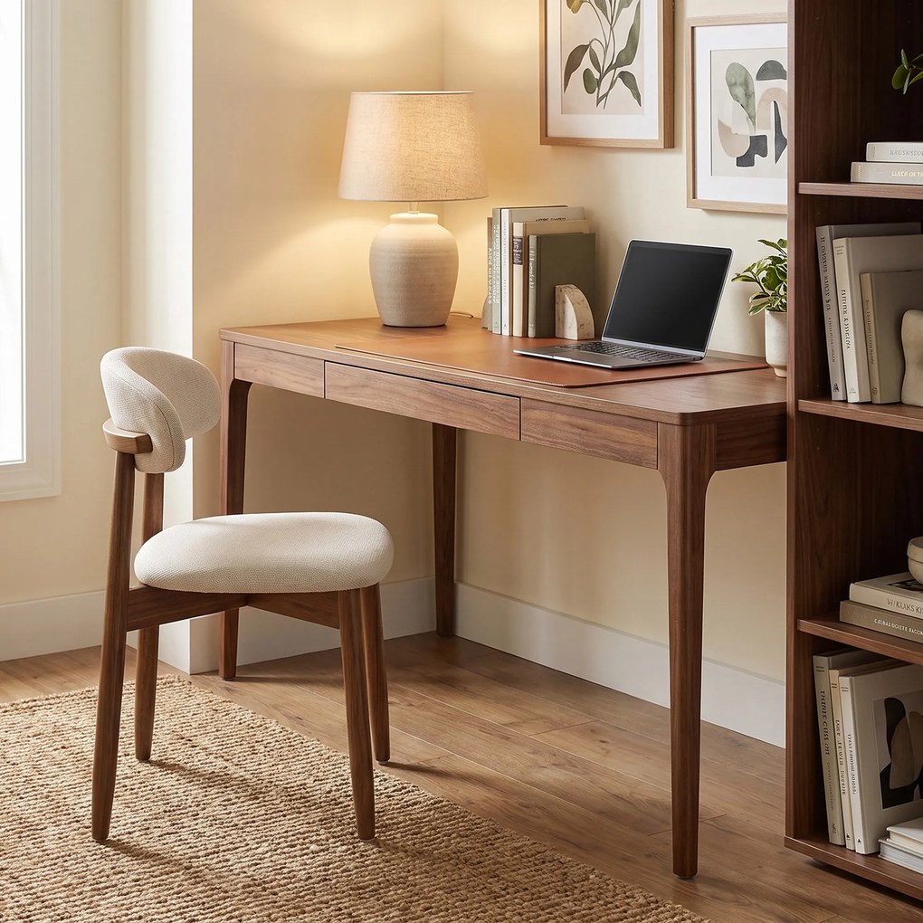 HOMCOM Set 2 scaune de dining moderne, cu spătar curbat, alb crem | Aosom Romania
