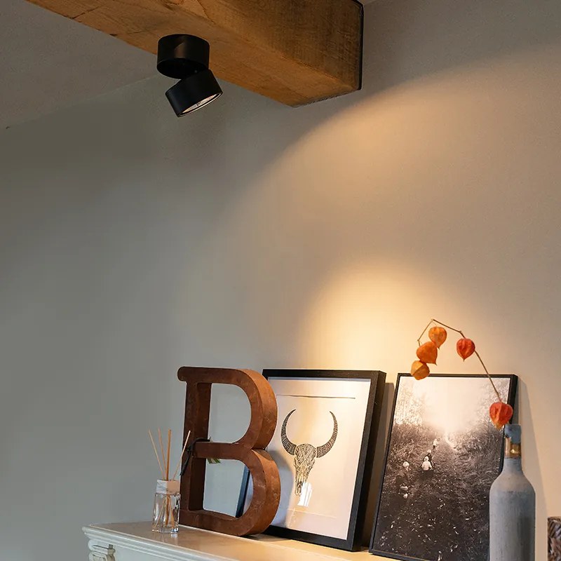 Spotlight modern negru rotund reglabil - Go Nine