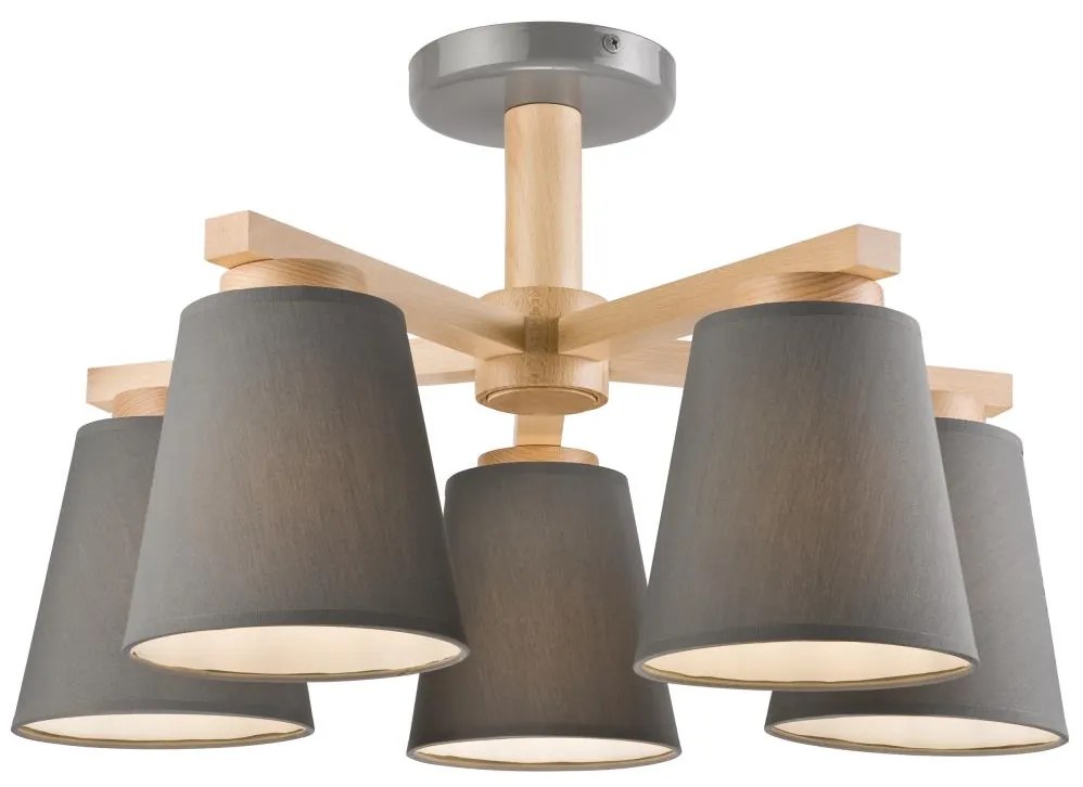 Lustr ELLIE 5xE27/60W/230V, montaj plafon, gri