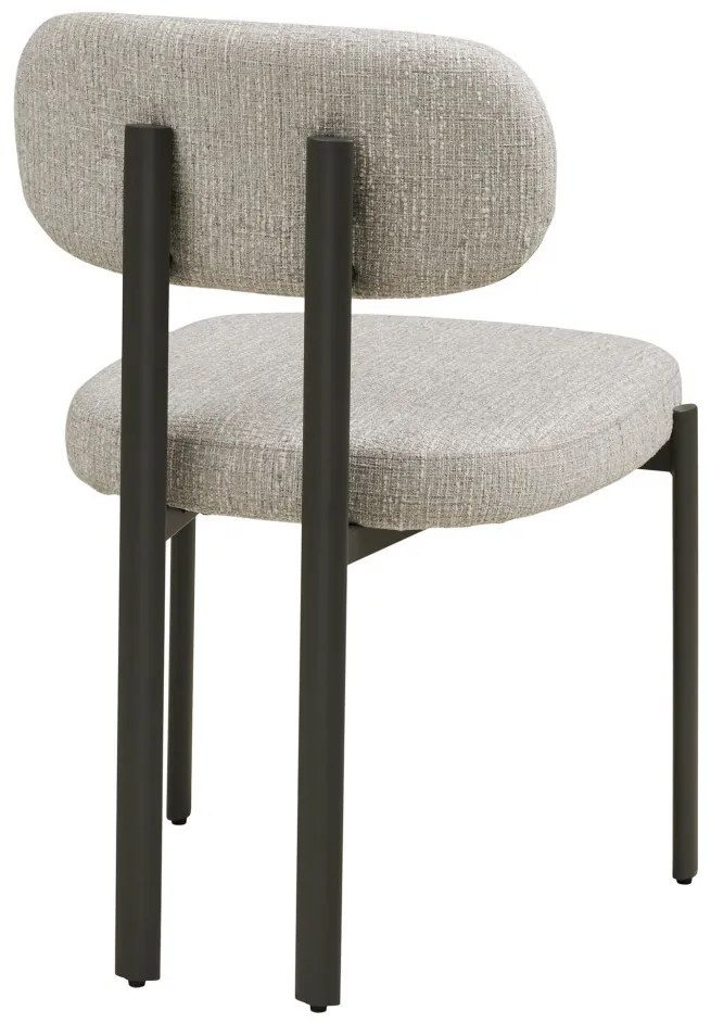 Scaun de dining Royan, gri deschis, picioare gri