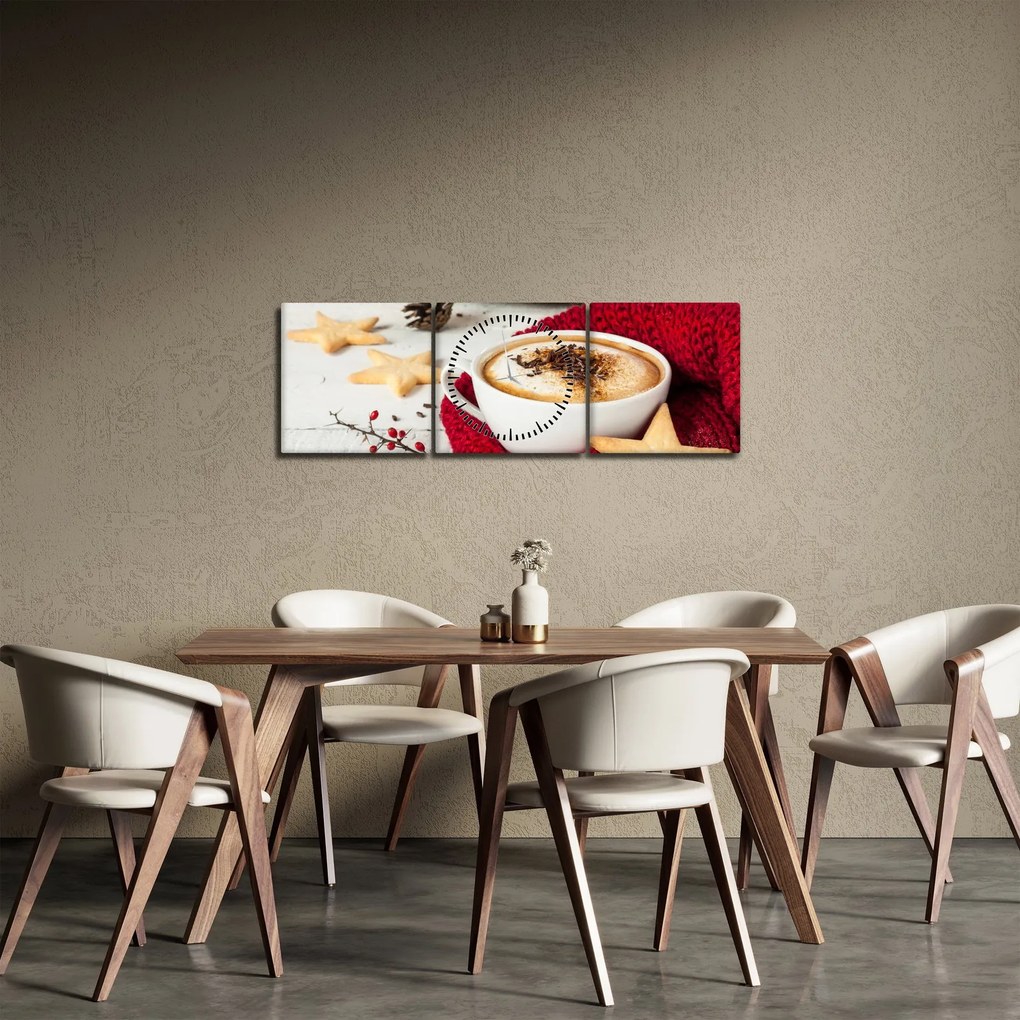 Tablou - Cappuccino (cu ceas) (90x30 cm)
