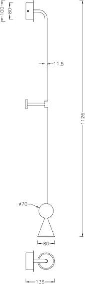 MAXLIGHT W0449 - Lampă de perete LED BINGO LED/8W/230V CRI 92 auriu/bej