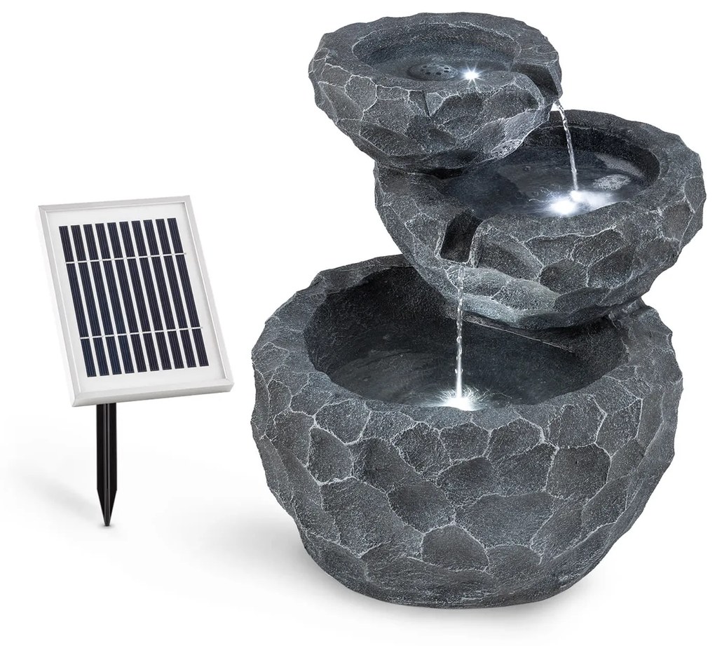 Murach fântână arteziană,cu acumulator de funcționare, 2 W, panou solar, 3 LED-uri