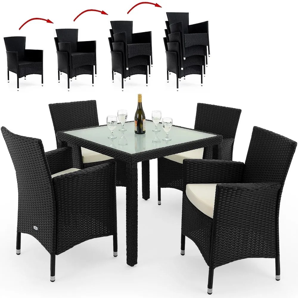 Deuba Set ratan de gradina Berlin 1+4 - negru
