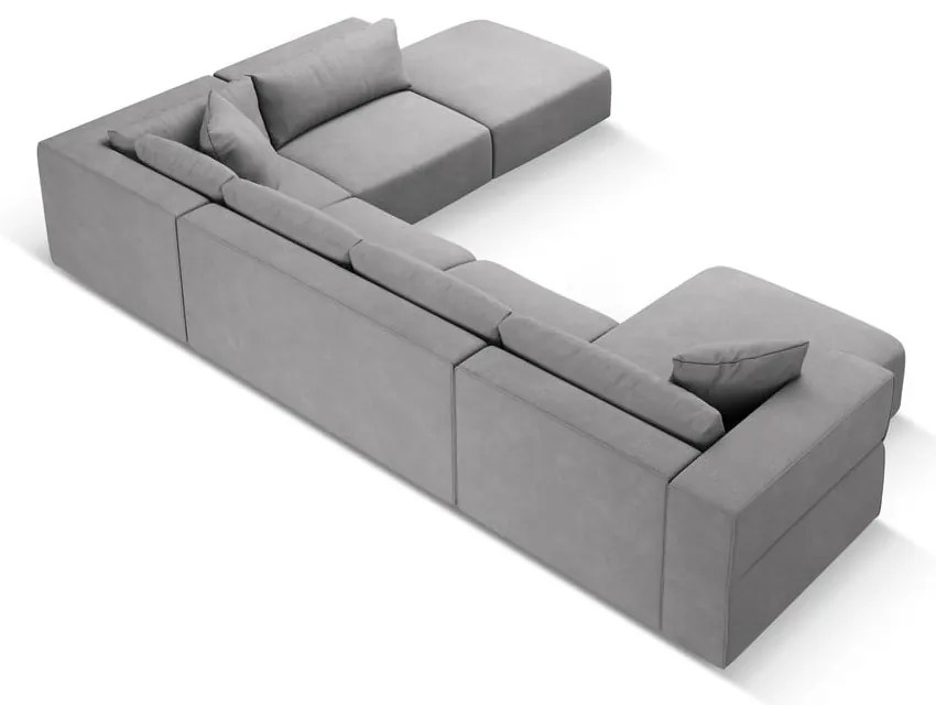 Colțar gri deschis (cu colț pe partea dreaptă/în formă de "U") Esther – Milo Casa