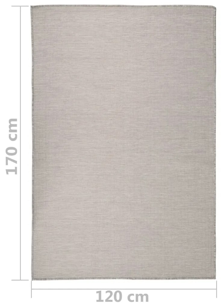 Covor de exterior, gri taupe, 120x170 cm, tesatura plata Gri taupe, 120 x 170 cm