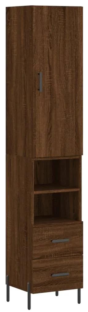 3198928 vidaXL Dulap înalt, stejar maro, 34,5x34x180 cm, lemn prelucrat
