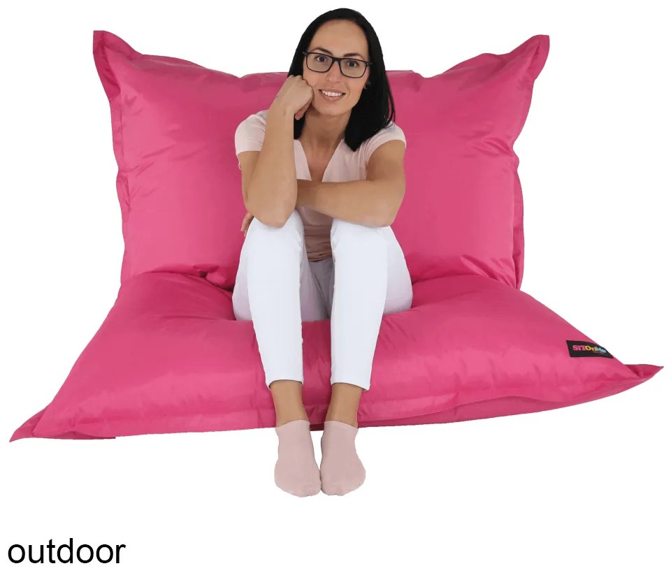 Fotoliu tip sac, material textil roz, GETAF