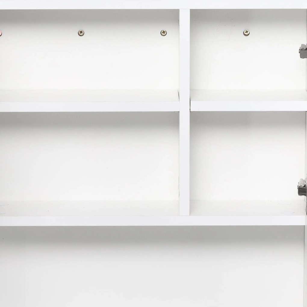 Kleankin Dulapior de Baie cu Oglindă Suspendat, Rafturi Reglabile, Design Compact, 54x15x55cm, Alb | Aosom Romania