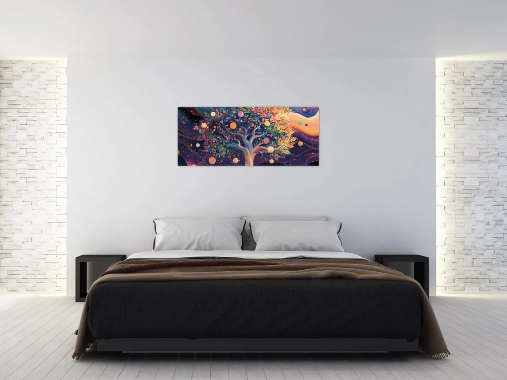 Tablou – Arbore violet plin de energie (120x50 cm)