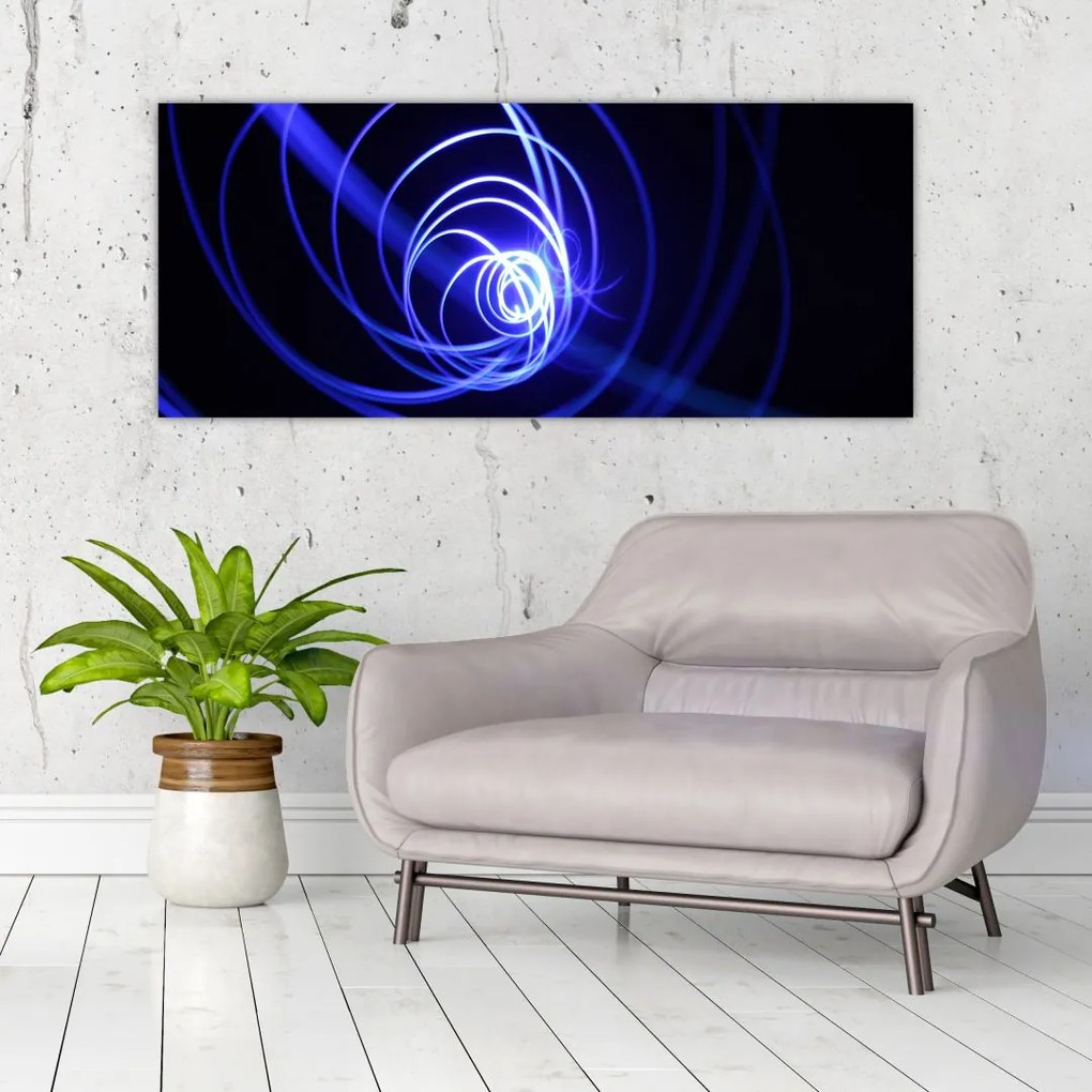 Tablou cu spirale albastre (120x50 cm)