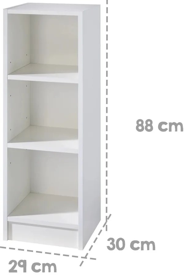 Bibliotecă pentru copii albă 29x88 cm Maren – Roba