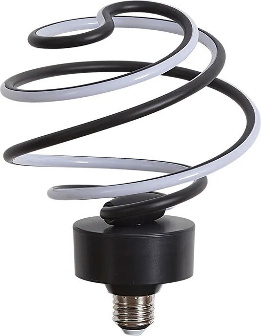 Bec decorativ LED E27 negru spiralat 6W 370 lm 3000K