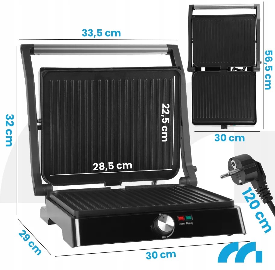 Grătar electric și aparat de făcut sandvișuri MALTEC SM3000W 2200W