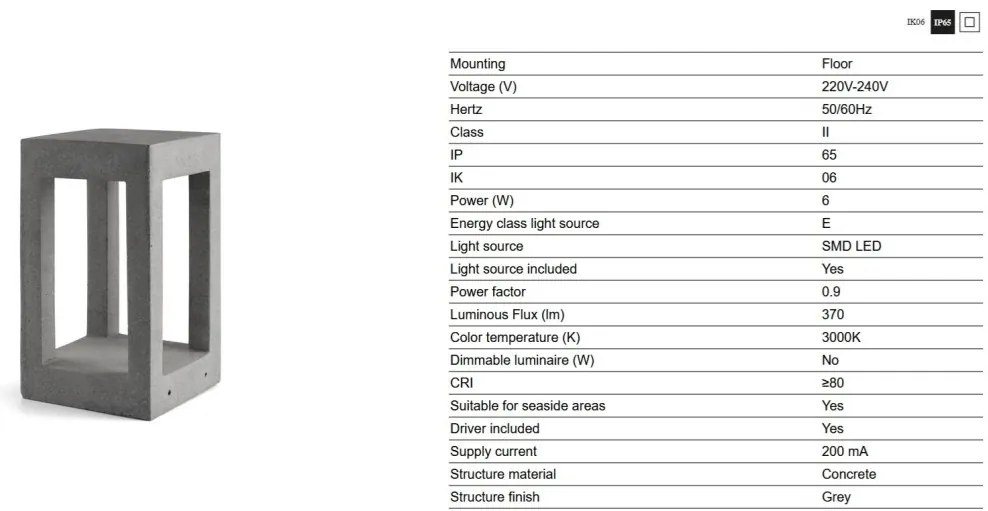 Stalp LED iluminat exterior IP65 PILO 3000K H-35cm gri