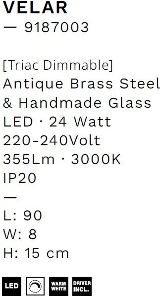 Aplica de perete LED design decorativ VELAR