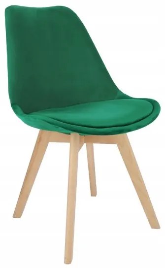 Scaun stil scandinav, lemn, catifea, verde, 49x60x82 cm, Bari