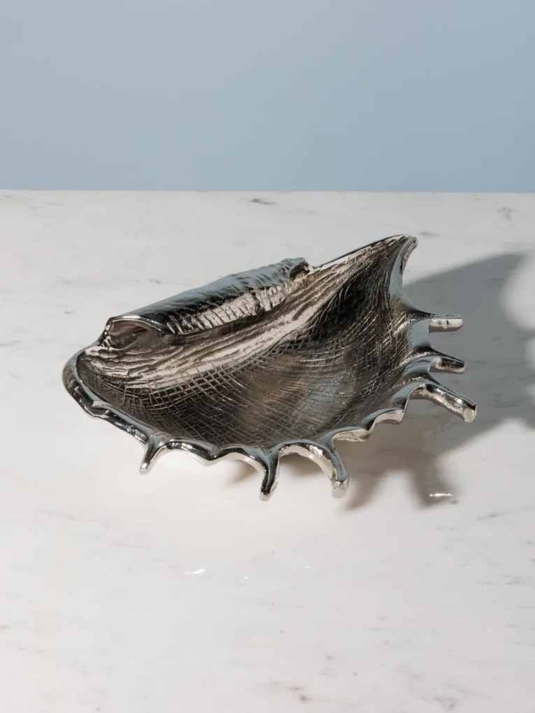 Tava decorativa argintie Shell