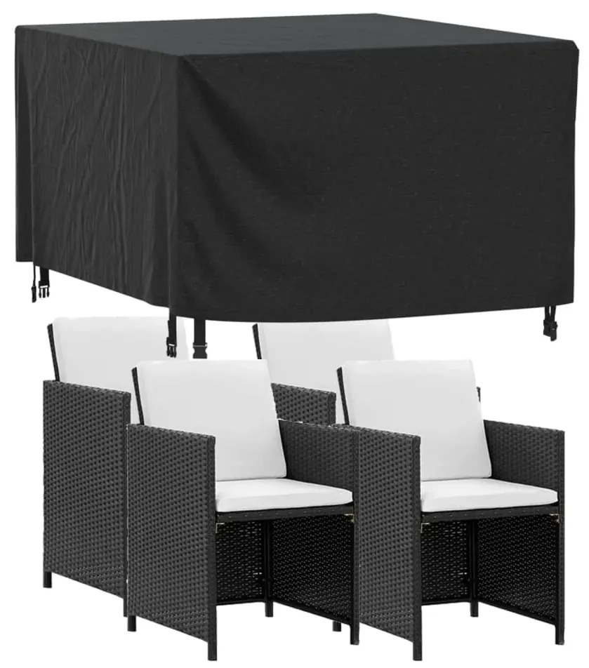 364813 vidaXL Husă mobilier de grădină negru 113x113x73 cm impermeabilă 420D