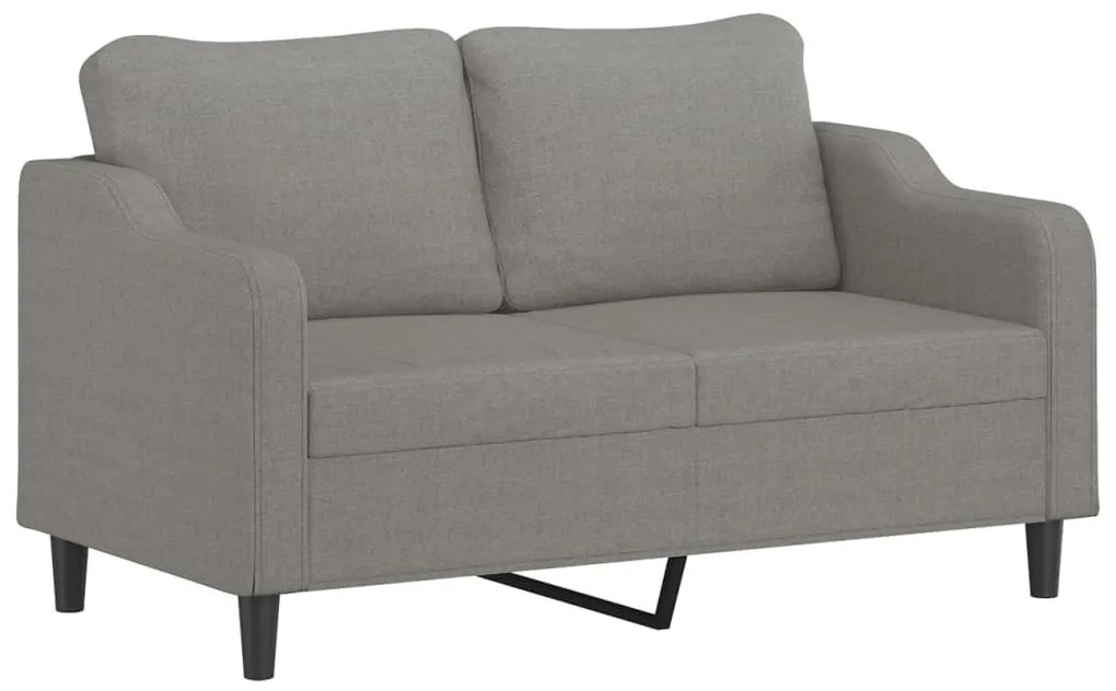 348946 vidaXL Canapea cu 2 locuri, gri închis, 140 cm, material textil