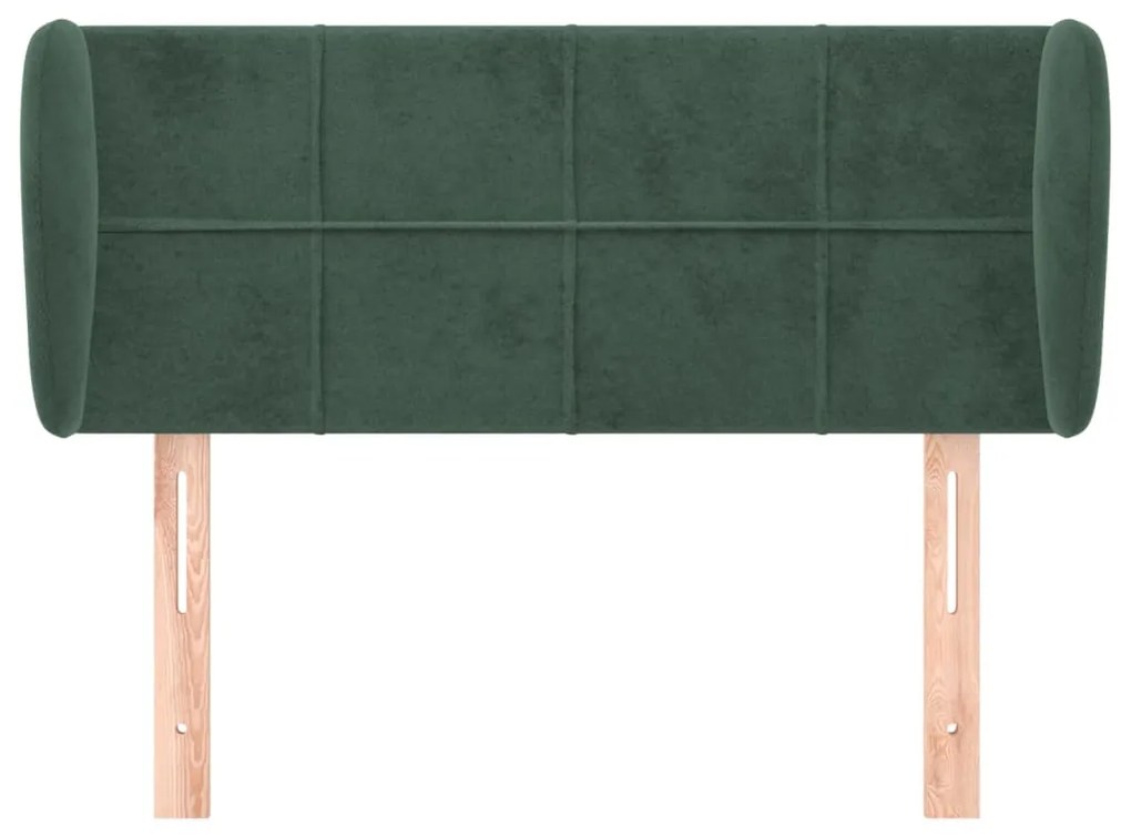 Tablie de pat cu aripioare verde inchis 93x23x78 88 cm catifea 1, Verde inchis, 93 x 23 x 78 88 cm