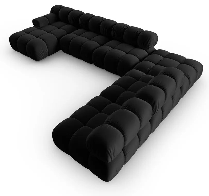 Canapea neagră cu tapițerie din catifea 379 cm Bellis – Micadoni Home