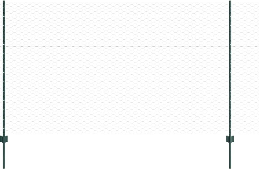 vidaXL Gard cu Stâlp Verde 1,4 x 50 m Oțel și PVC